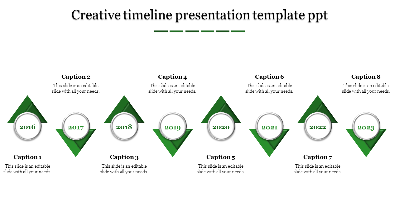 Get our Predesigned Timeline PowerPoint Slide Template